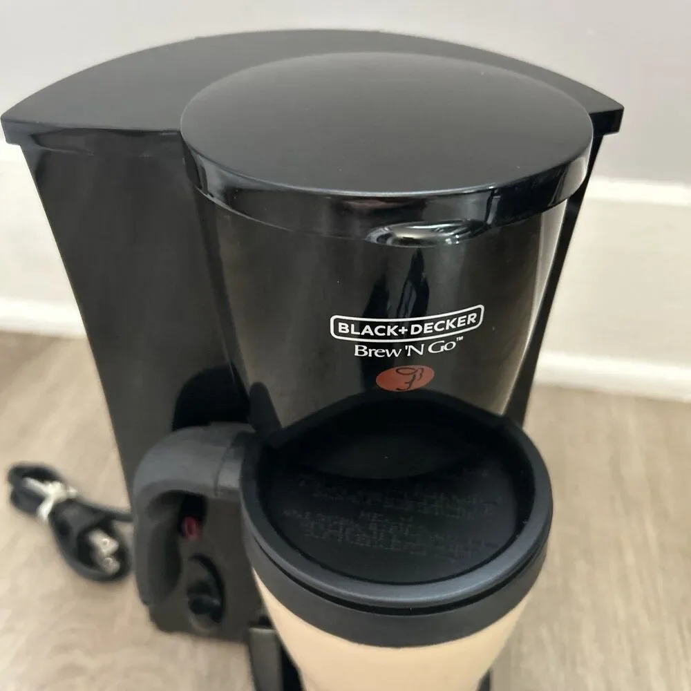 Black & Decker DCM18 Brew N Go Single Serve Coffee Maker w/ Filter & Travel Mug